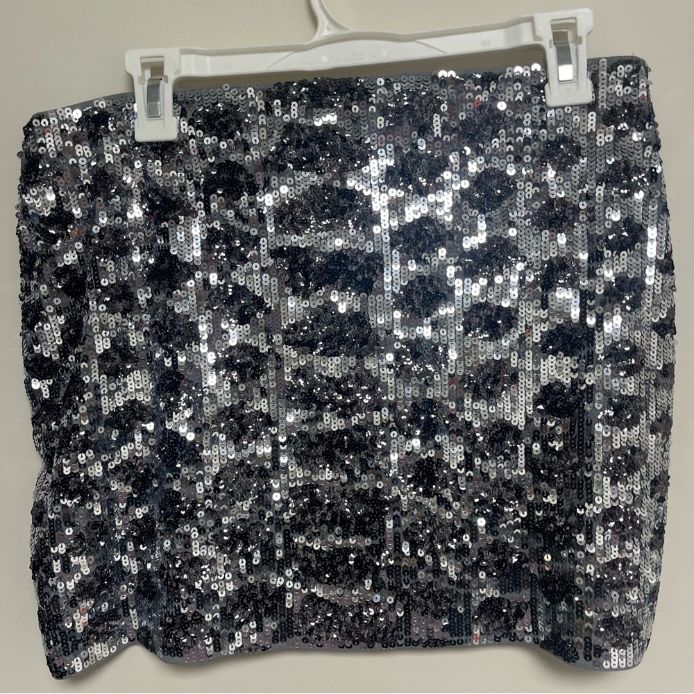 Express Mini Sequin Black Silver Gray Animal Prin… - image 2